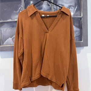 Madewell Brown V-Neck Top